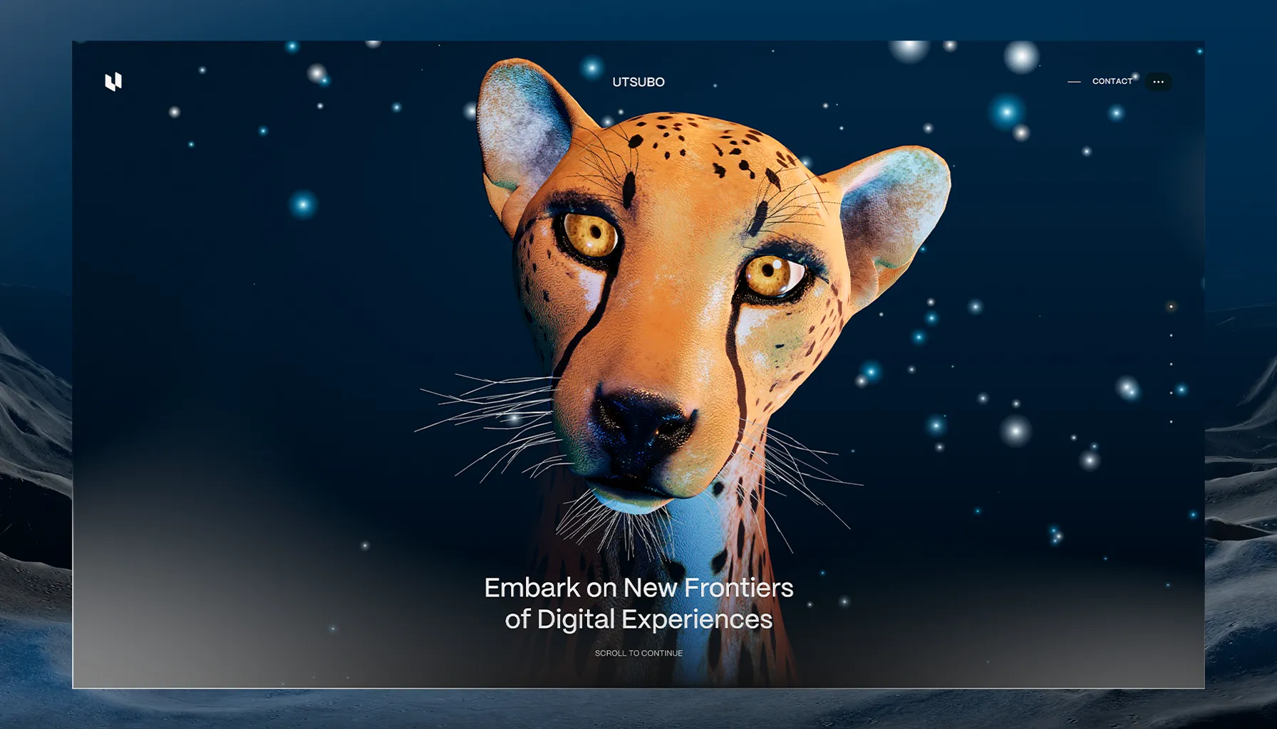 3D cheetah in action on Utsubo’s brand-new site